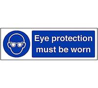 V Safety Mandatory PPE - Eye Protection Must Be Worn - 300 X 100mm