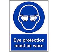V Safety Mandatory PPE - Eye Protection Must Be Worn - 300 X 400mm