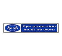 V Safety Mandatory PPE - Eye Protection Must Be Worn - 600 X 200 mm Safety Sign