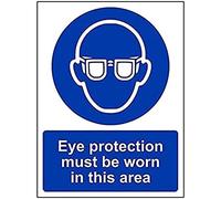 V Safety Mandatory PPE - Eye Protection Must Be Worn In This Area - 150 X 200mm