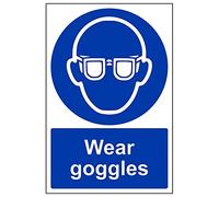 V Safety Mandatory PPE - Wear Goggles - 200 X 300mm