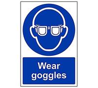 V Safety Mandatory PPE - Wear Goggles - 300 X 400mm