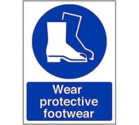 V Safety Mandatory PPE - Wear Protective Footwear - 200 x 300 mm Safety Sign