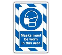 V Safety Masks Must Be Worn In This Area - ExtraViz 250 x 350 mm - 3mm Aluminium Composite Safety Sign