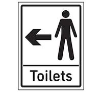V Safety Mens Toilets Arrow Left - 200mm x 300mm - 1mm Rigid Plastic
