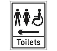 V Safety Mixed Toilets Arrow Left - 200mm x 300mm - Self Adhesive Vinyl