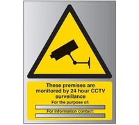 V Safety Monitored By 24 CCTV For The Purpose Of… Sign - 150mm x 200mm - 1.6mm Alu Rigid Plastic