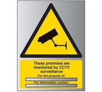 V Safety Monitored By CCTV For The Purpose Of… Sign - 150mm x 200mm - 3mm Brushed Alu Comp