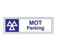 V Safety Mot Parking Area Garage Mechanic Sign - Adhesive Vinyl 450X150mm (X3)