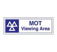 V Safety Mot Viewing Area Garage Mechanic Sign - Rigid Plastic - 450X150mm (X3)