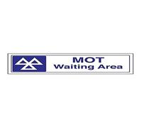 V Safety MOT Waiting Area Garage Sign - 300mm x 100mm - 1mm Rigid Plastic