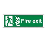 V Safety NHS Final Fire Exit Man Left Sign - 300mm x 100mm - Self Adhesive Vinyl