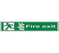 V Safety NHS Final Fire Exit Man Left Sign - 450mm x 150mm - 1mm Rigid Plastic