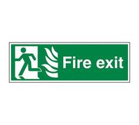 V Safety NHS Final Fire Exit Man Left Sign - 600mm x 200mm - Self Adhesive Vinyl
