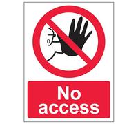 V Safety No Access 200 x 300 mm - Glow In The Dark 1mm Rigid Plastic Safety Sign