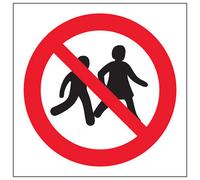 V Safety No Children Logo Prohibited Restricted Access Sign - Rigid Plastic - 400X400mm (X3)