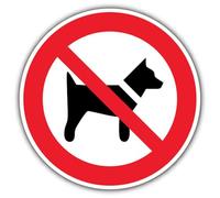 V Safety No Dogs Allowed - Circle Safety Sign - 300 x 300 mm - Face Adhesive Window Sticker