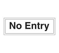 V Safety No Entry 300 x 100 mm - 2mm Rigid Plastic Safety Sign