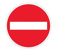 V Safety No Entry 450 x 450 mm - 3mm Reflective Aluminium Composite Safety Sign