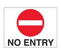 V Safety No Entry 600 x 450 mm - 2mm Rigid Plastic Safety Sign