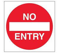 V Safety No Entry Automatic Door - Text 150 x 150 mm - 1mm Rigid Plastic Safety Sign