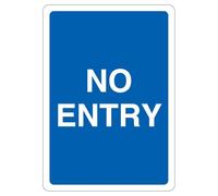 V Safety No Entry - Blue 210 x 297 mm (A4) - 1mm Rigid Plastic Safety Sign