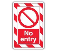 V Safety No Entry - ExtraViz 250 x 350 mm - Face Adhesive Window Sticker Safety Sign