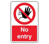 V Safety No Entry - No Access Safety Sign - 200 x 300 mm - Face Adhesive Window Sticker