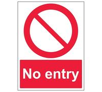 V Safety No Entry - Portrait 200 x 300 mm - 2mm Super-Tough Rigid Plastic Safety Sign