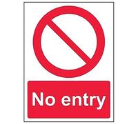 V Safety No Entry Prohibition Sign - 150mm x 200mm - 1mm Rigid Plastic