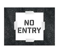 V Safety No Entry Stencil - Square 400 x 400 mm - 1.1mm Stencil Polypropylene Safety Sign