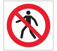 V Safety No Entry Symbol 100 x 100 mm - Glow In The Dark 1mm Rigid Plastic Safety Sign