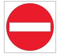 V Safety No Entry Symbol Automatic Door 150 x 150 mm - 2mm Rigid Plastic Safety Sign