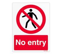 V Safety No Entry With Man - Portrait Safety Sign - 150 x 200 mm - Self-Adhesive Monomeric Vinyl