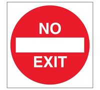 V Safety No Exit - Automatic Door 150 x 150 mm - Glow In The Dark 1mm Rigid Plastic Safety Sign
