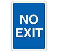 V Safety No Exit - Blue 210 x 297 mm (A4) - 3mm Aluminium Composite Safety Sign
