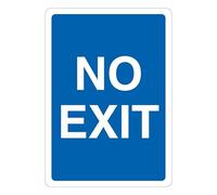 V Safety No Exit - Blue 210 x 297 mm (A4) - Glow In The Dark 1mm Rigid Plastic Safety Sign