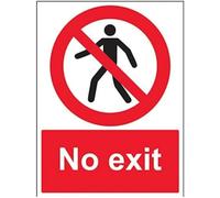 V Safety No Exit Pedestrian Sign - 300mm x 400mm - Self Adhesive Vinyl