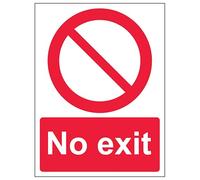 V Safety No Exit - Portrait 150 x 200 mm - Glow In The Dark 1mm Rigid Plastic Safety Sign