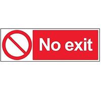 V Safety No Exit Prohibition Sign - 600mm x 200mm - 1mm Rigid Plastic