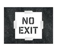 V Safety No Exit Stencil - Square 400 x 400 mm - 1.1mm Stencil Polypropylene Safety Sign