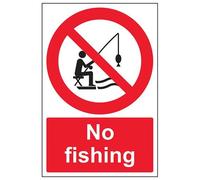 V Safety No Fishing Prohibition Sign - 200mm x 300mm - 1mm Rigid Plastic