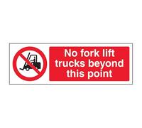 V Safety No Forklift Trucks Beyond - Landscape 600 x 200 mm - Glow In The Dark Self Adhesive Vinyl Safety Sign