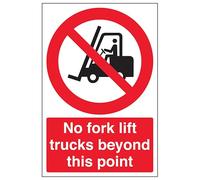V Safety No Forklift Trucks Beyond - Portrait 200 x 300 mm - Glow In The Dark Self Adhesive Vinyl Safety Sign