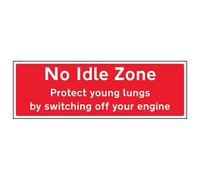 V Safety No Idle Zone - Idling Is Fuelish W/Chan - 3mm Alucomp Ra1 Antigraff - 600x200mm