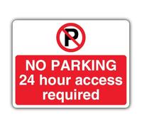 V Safety No Parking 24 Hour Access Required - Prohibition 'P' - Landscape Safety Sign - 600 x 450 mm - RA1 Reflective 3mm Aluminium Composite