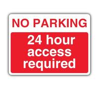 V Safety No Parking 24 Hour Access Required Safety Sign - 400 x 300 mm - RA1 Reflective 3mm Aluminium Composite