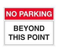 V Safety No Parking - Beyond This Point - Landscape 450 x 300 mm - 3mm Reflective Aluminium Composite Safety Sign