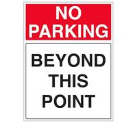 V Safety No Parking - Beyond This Point - Portrait 450 x 600 mm - 3mm Reflective Aluminium Composite Safety Sign