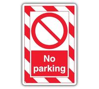 V Safety No Parking - ExtraViz 250 x 350 mm - Glow In The Dark Self Adhesive Vinyl Safety Sign